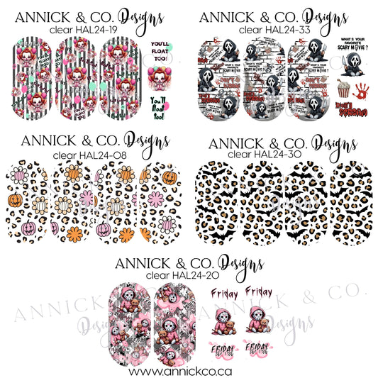 Halloween waterslide nails decals 