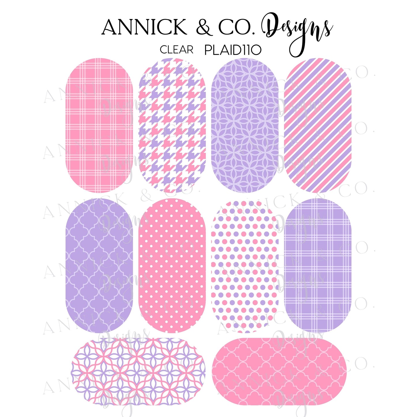 Spring plaid nails decals www.annickco.ca