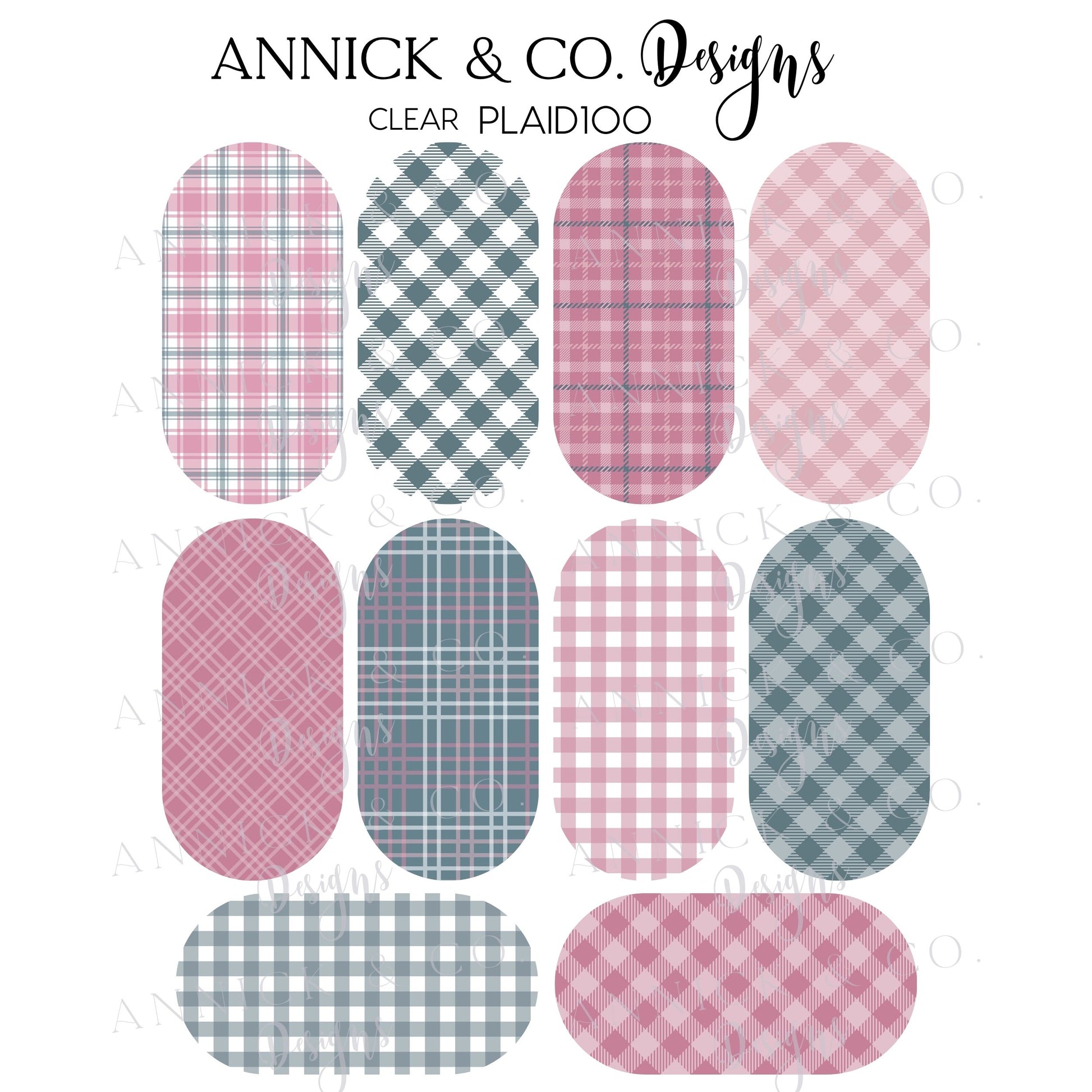 Plaid nails decals www.annickco.ca