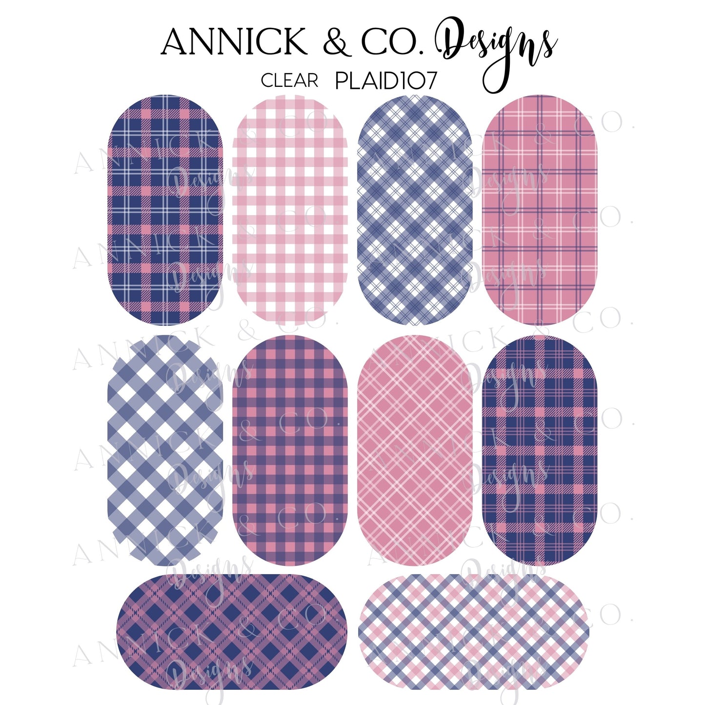 Plaid nails decals www.annickco.ca