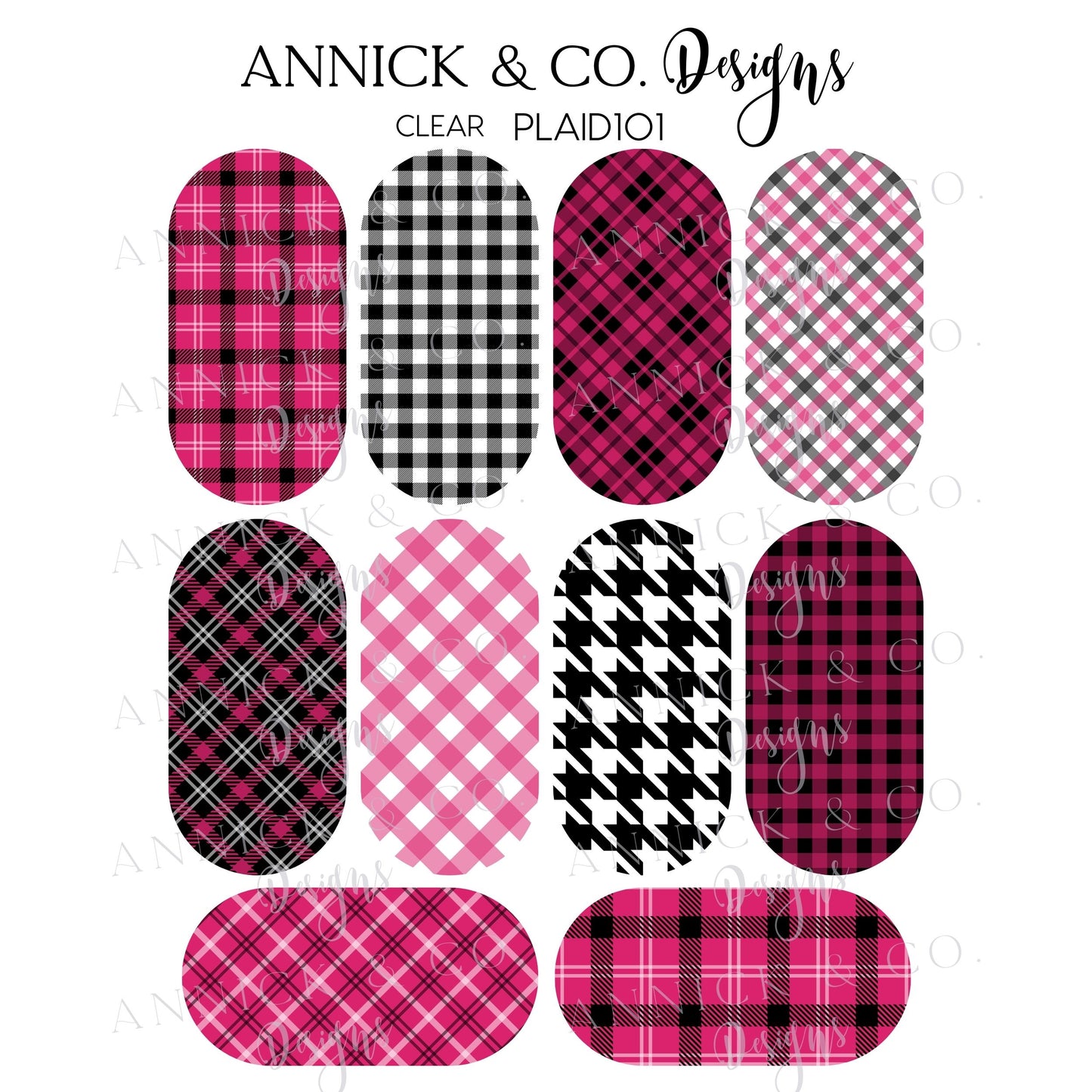 Plaid nails decals www.annickco.ca