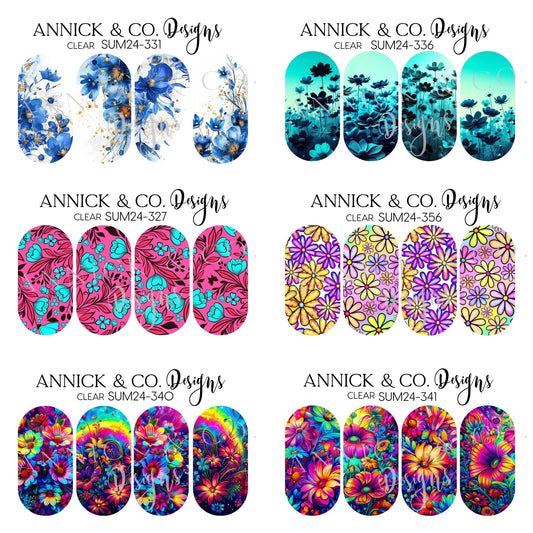 SUmmer flower nails decals www.annickco.ca