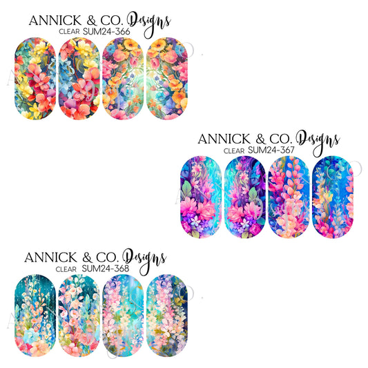 Bright summer flowers nails decals annickco.ca