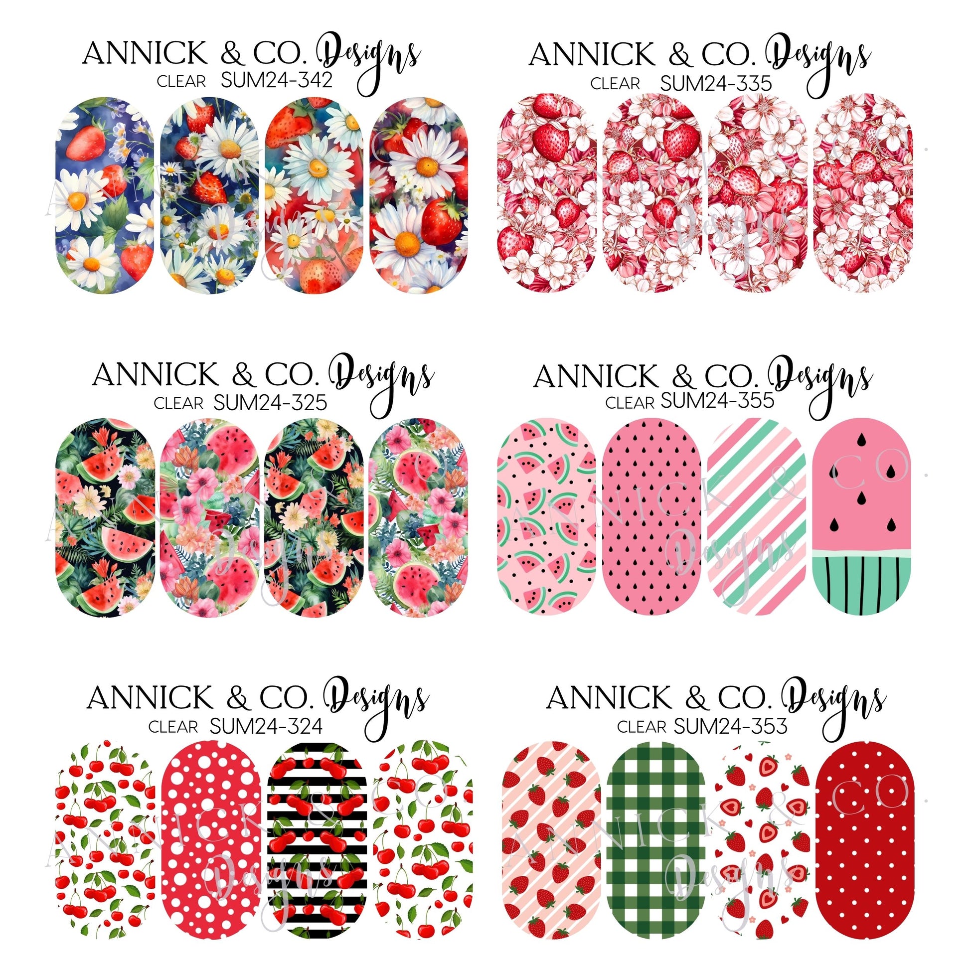 Summer fruits nails decals www.annickco.ca