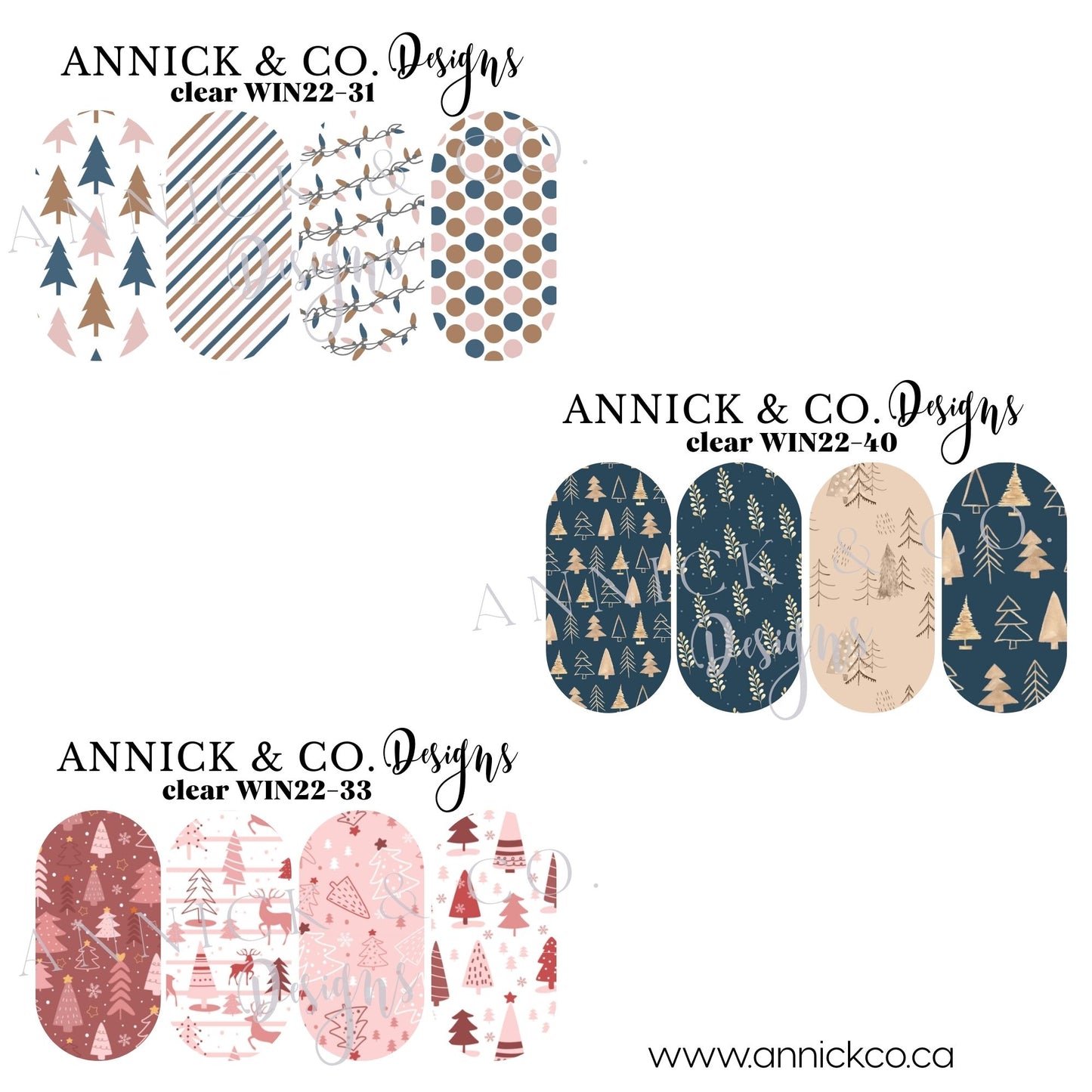 WINTER / CHRISTMAS Waterslide nails decals