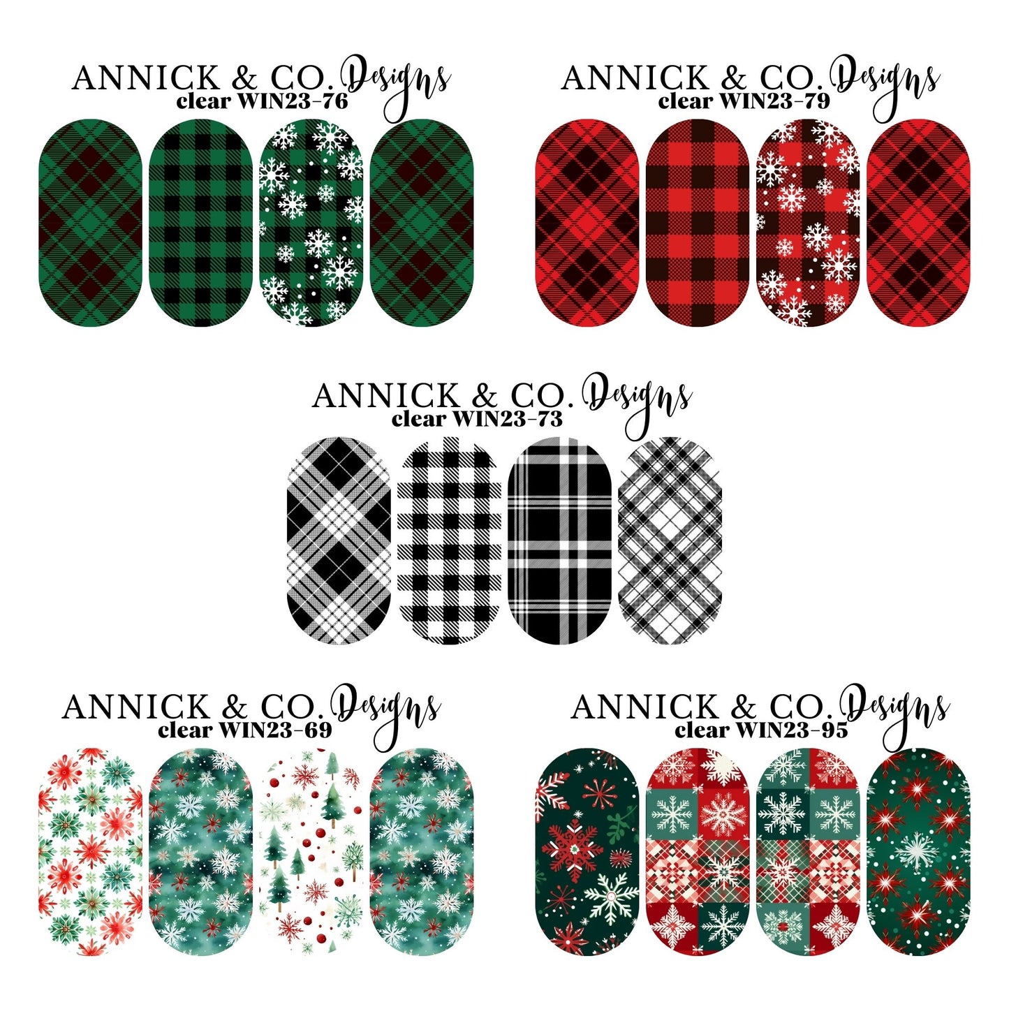 Snowflakes waterslide nails decals