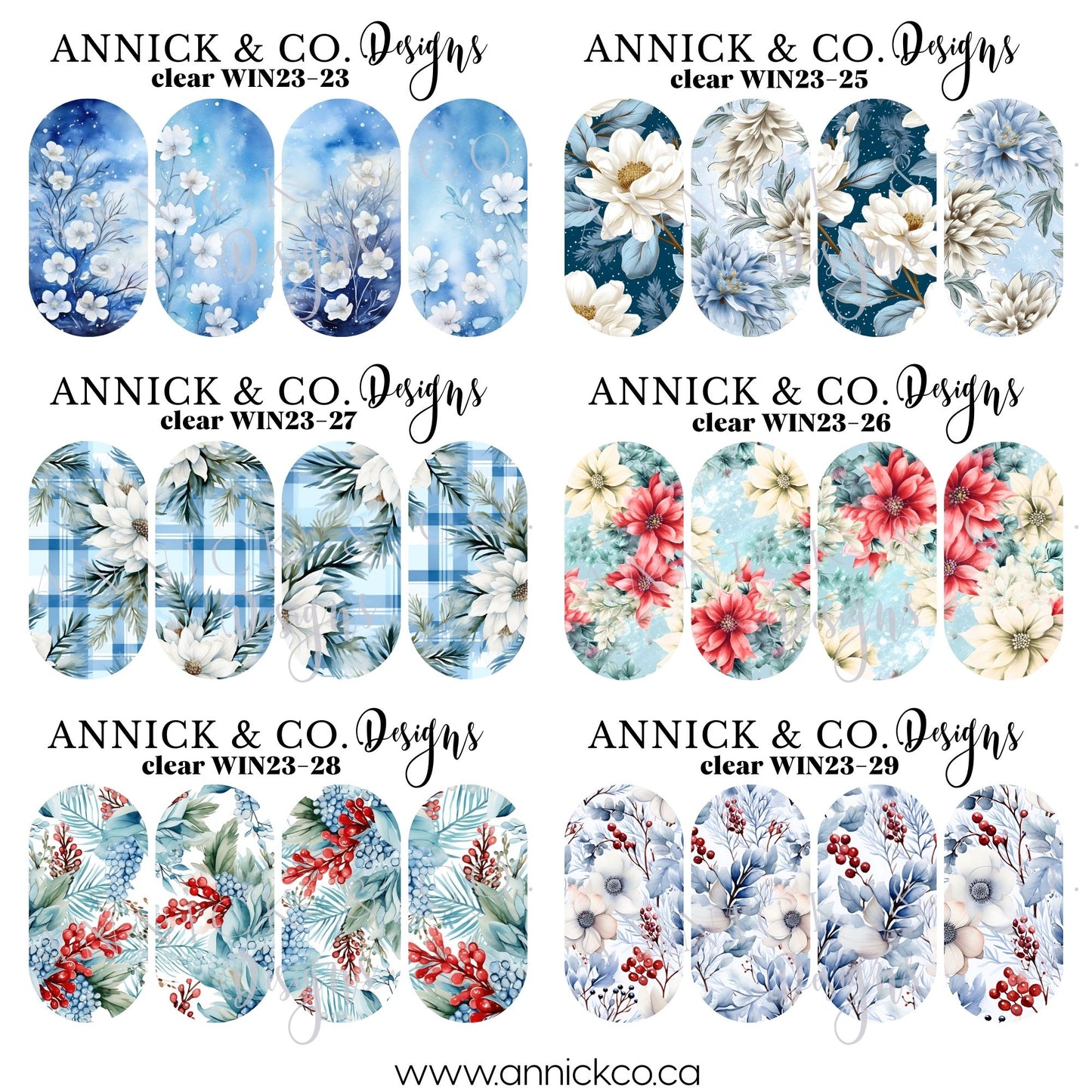 WINTER & CHRISTMAS Waterslide nails decals