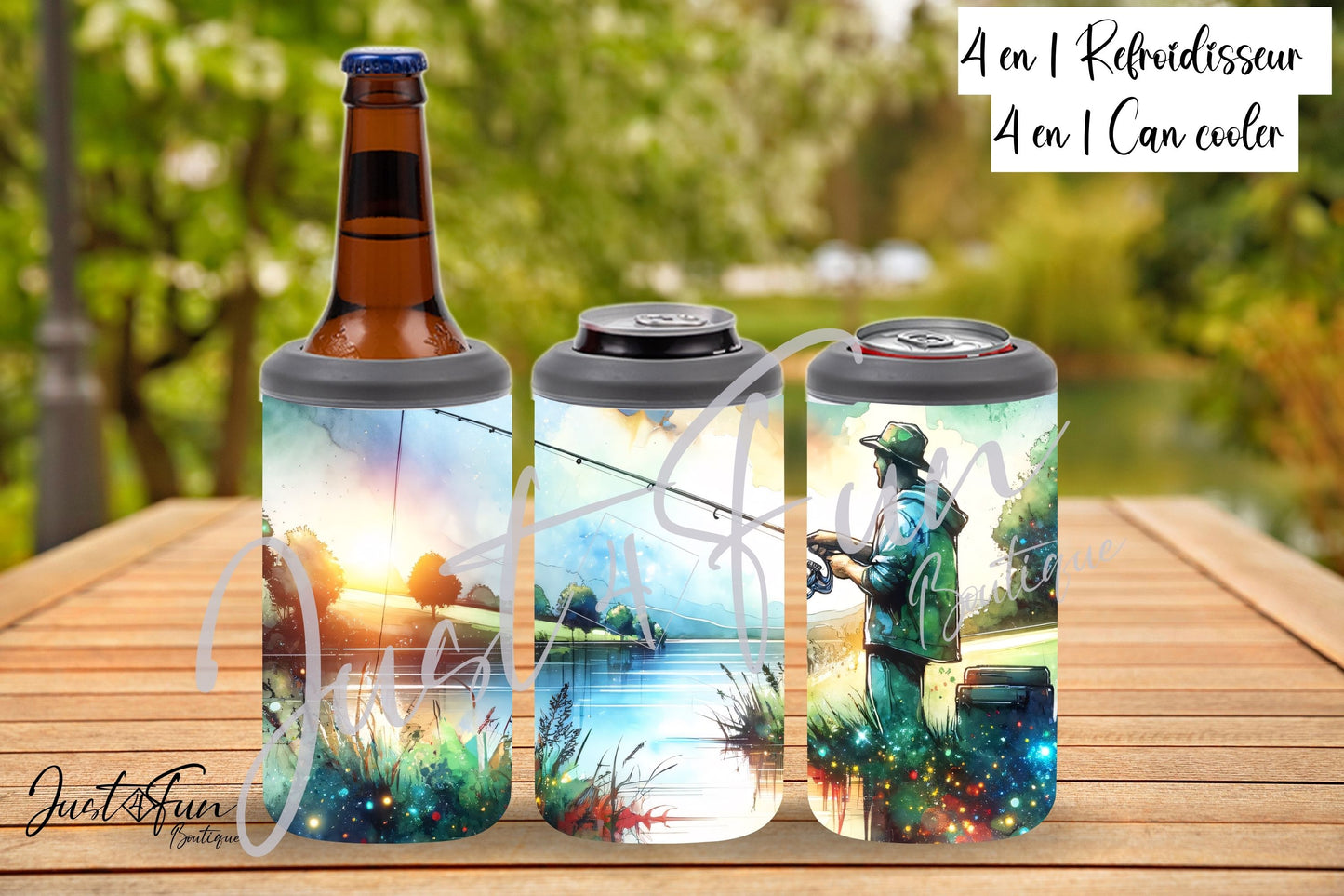 FISHING! 4 in 1 can cooler www.annickco.ca