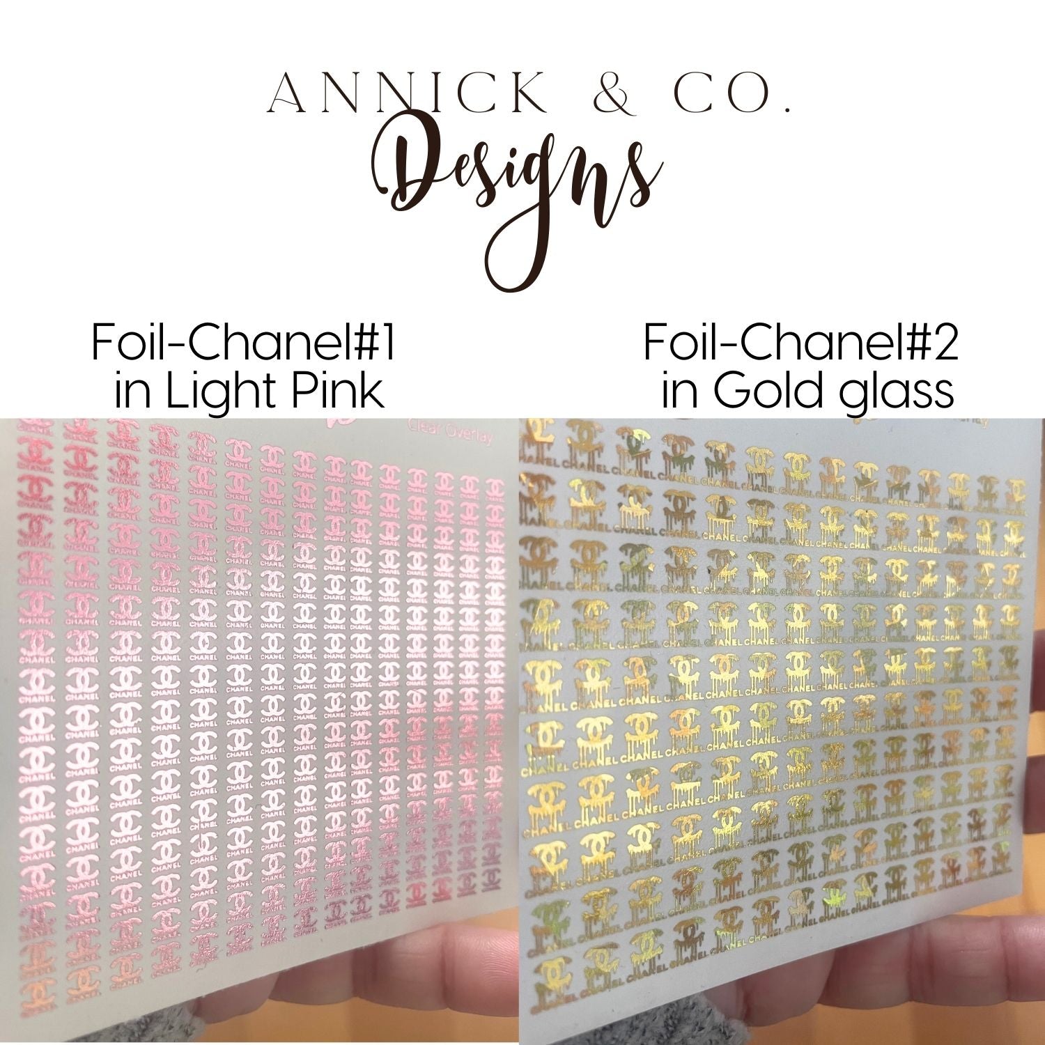 Chanel Foil nails decals www.annickco.ca