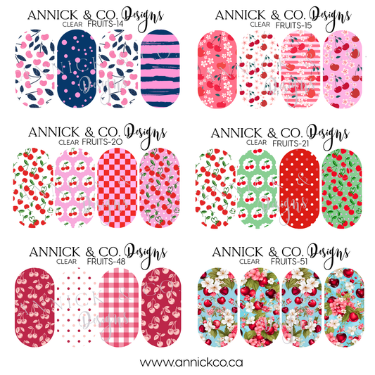 Cute Cherry nails decals 