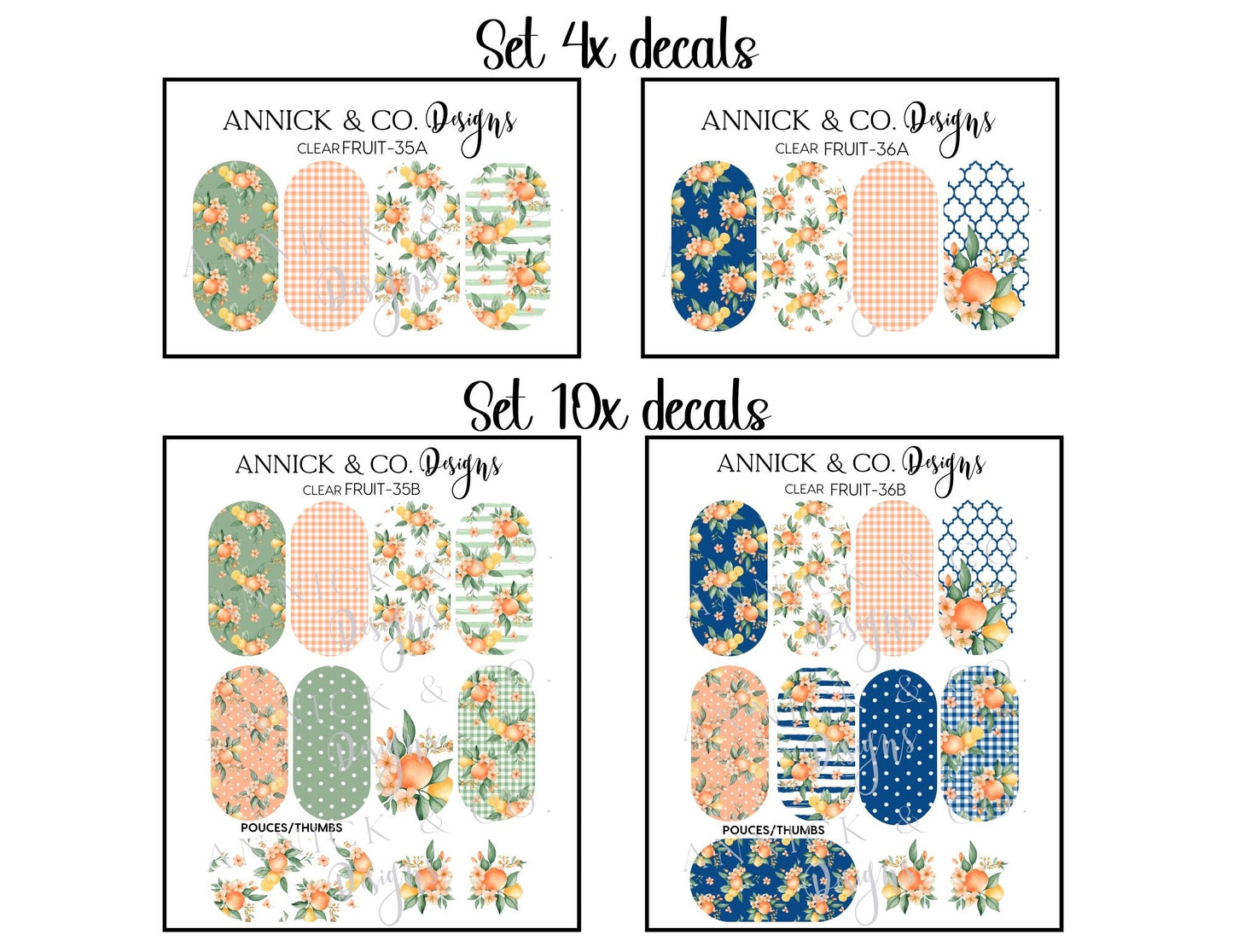 Décalques pour ongles Pêches en fleurs