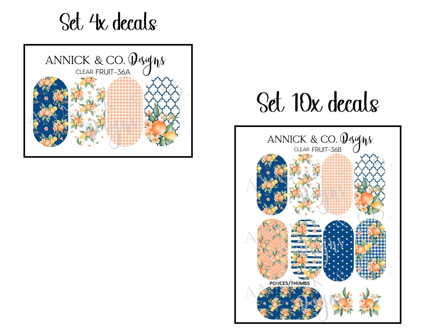 Décalques pour ongles Pêches en fleurs