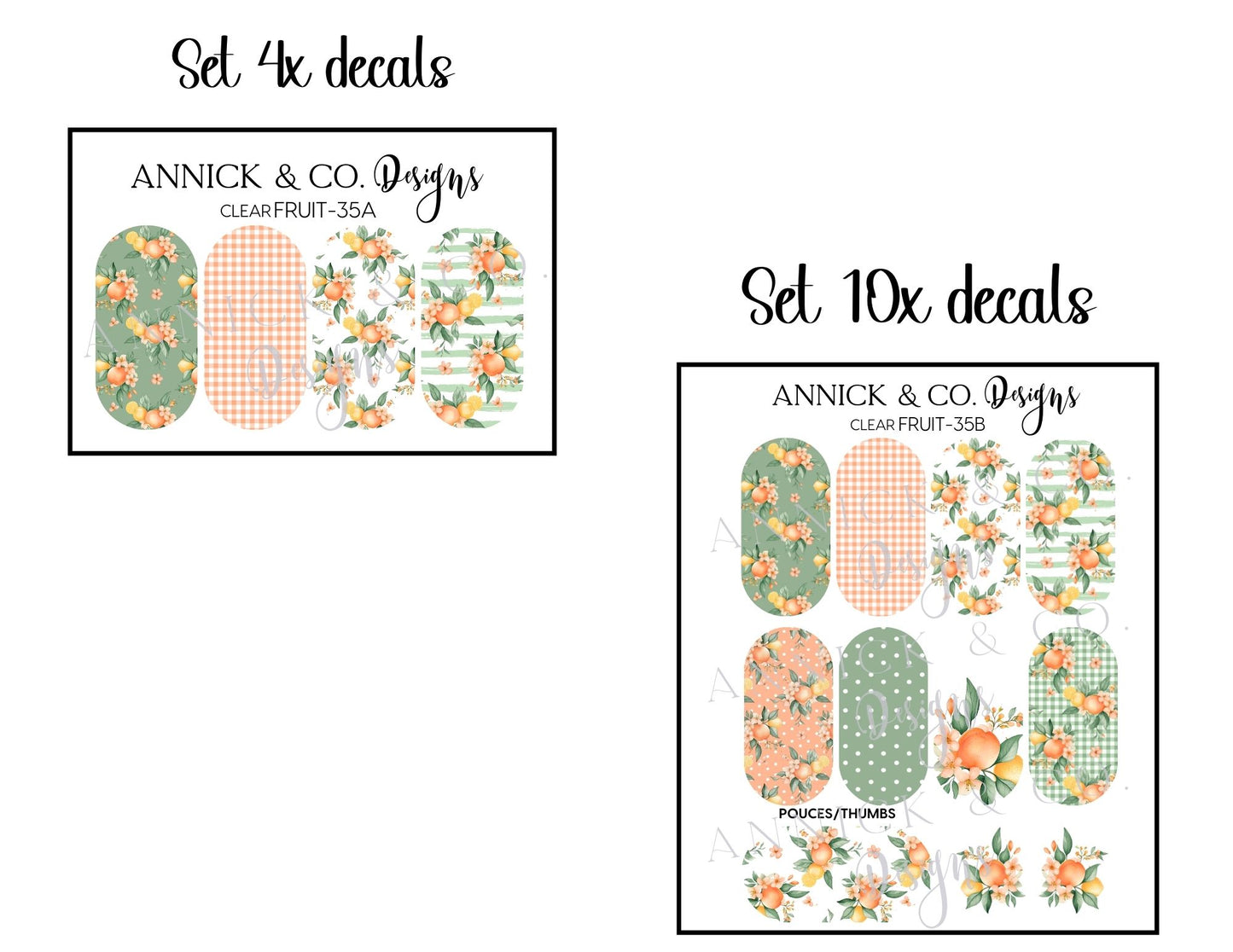 Décalques pour ongles Pêches en fleurs