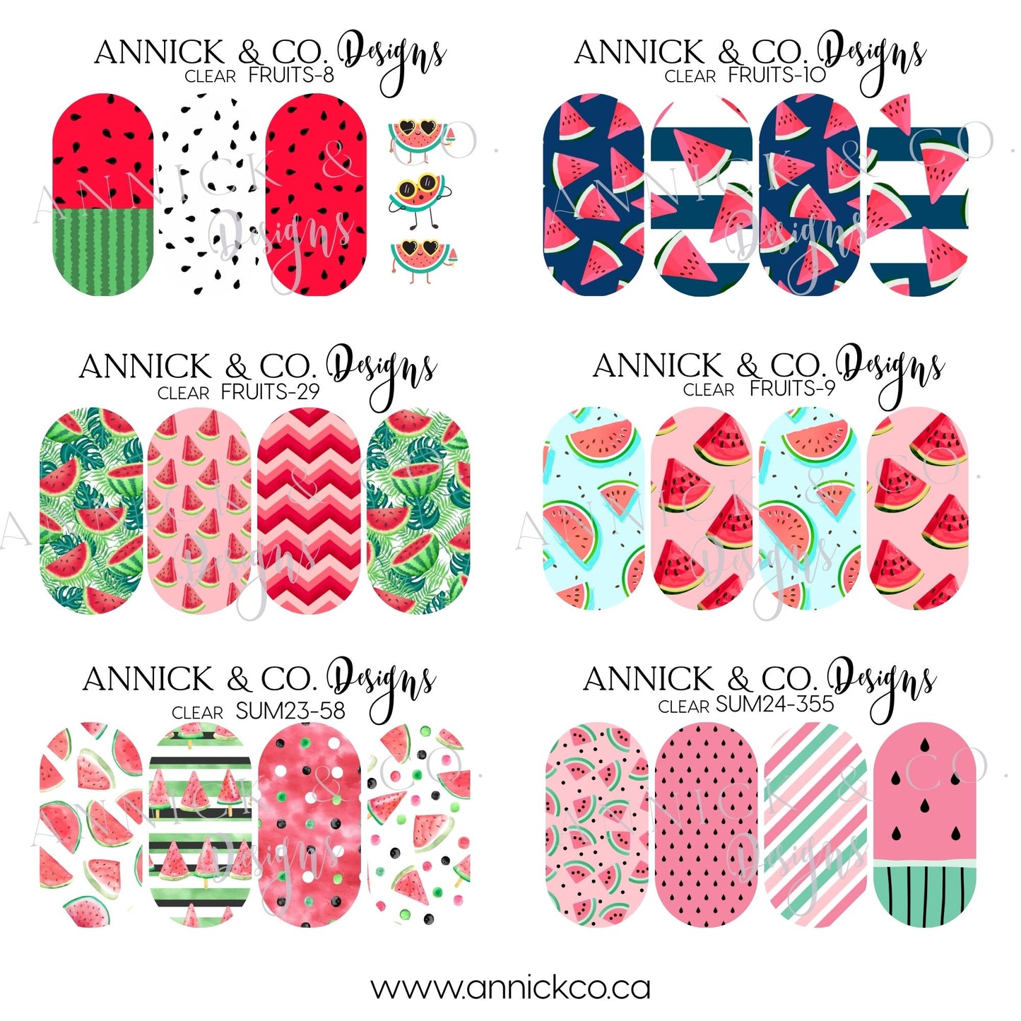 Watermelon nails decals 