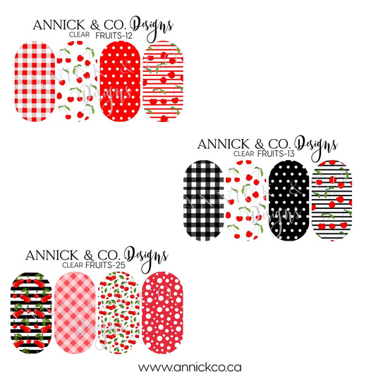 Cute Cherry nails decals 