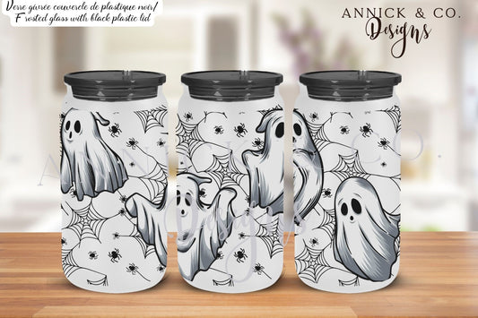 16oz Iced Coffee Tumbler halloween cute ghosts