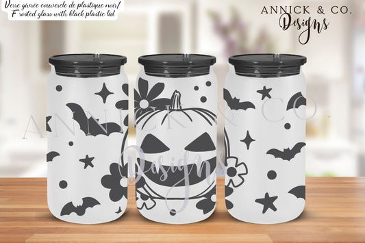 16oz Iced Coffee Tumbler halloween pumpkins
