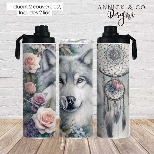 Boho wolf 20oz 2in1 Sports Bottle/tumbler