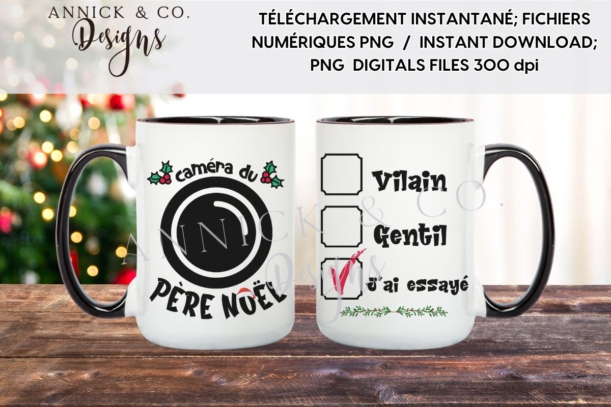 Tasse la caméra du Père Noël 15oz