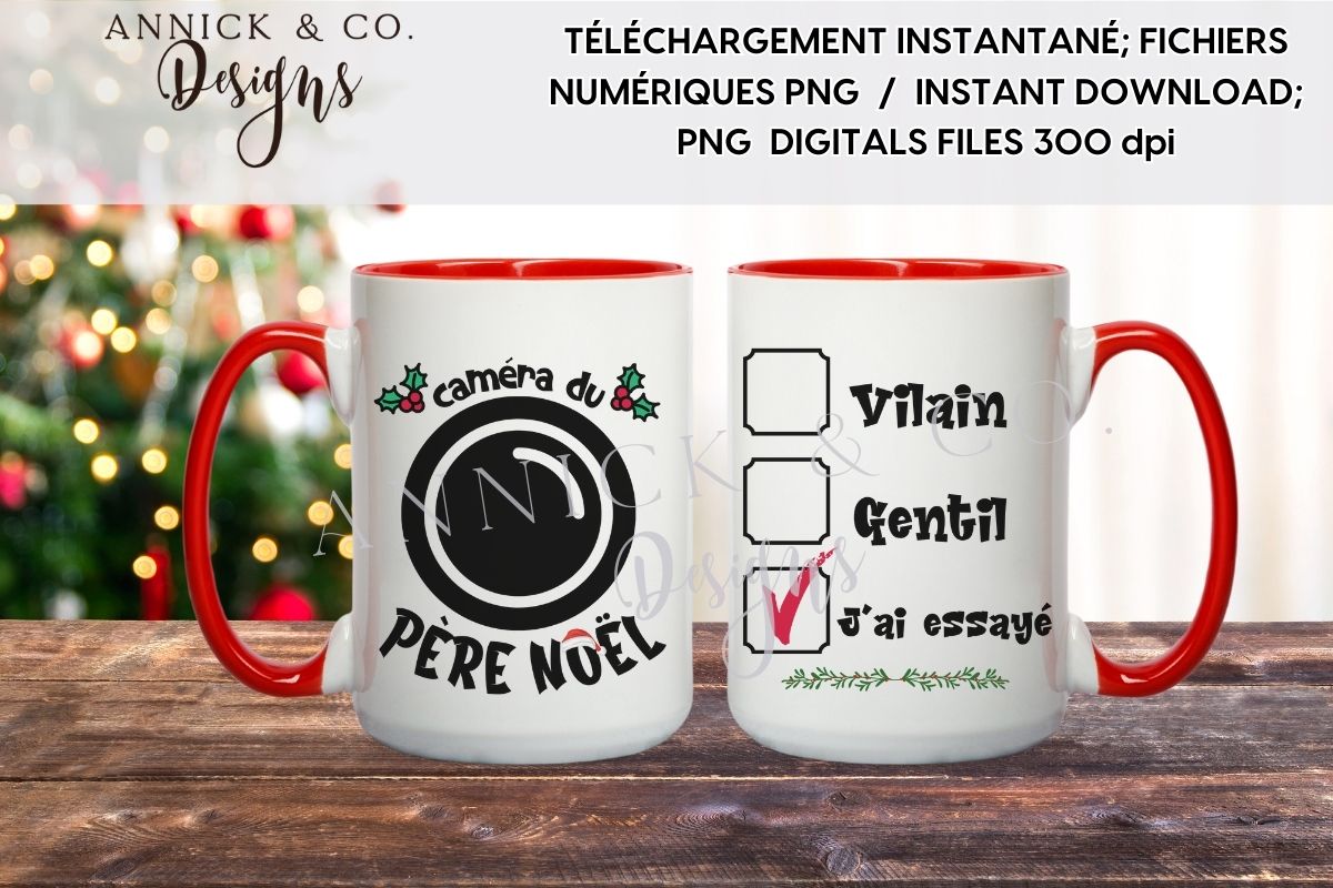 Tasse la caméra du Père Noël 15oz