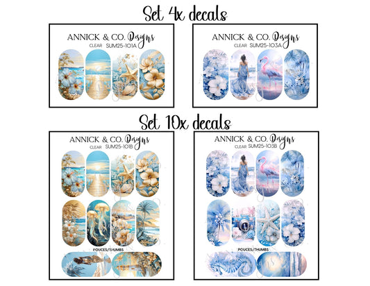 Magnificent beaches waterslide decals for nails 