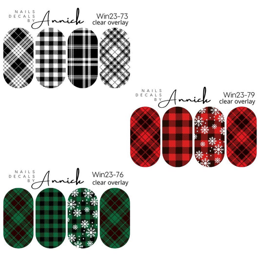 PLAID CHRISTMAS /WINTER  waterdecals for nails www.annickco.ca