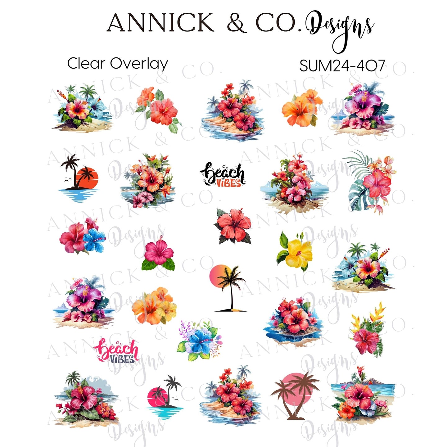 Summer nails decals www.annickco.ca