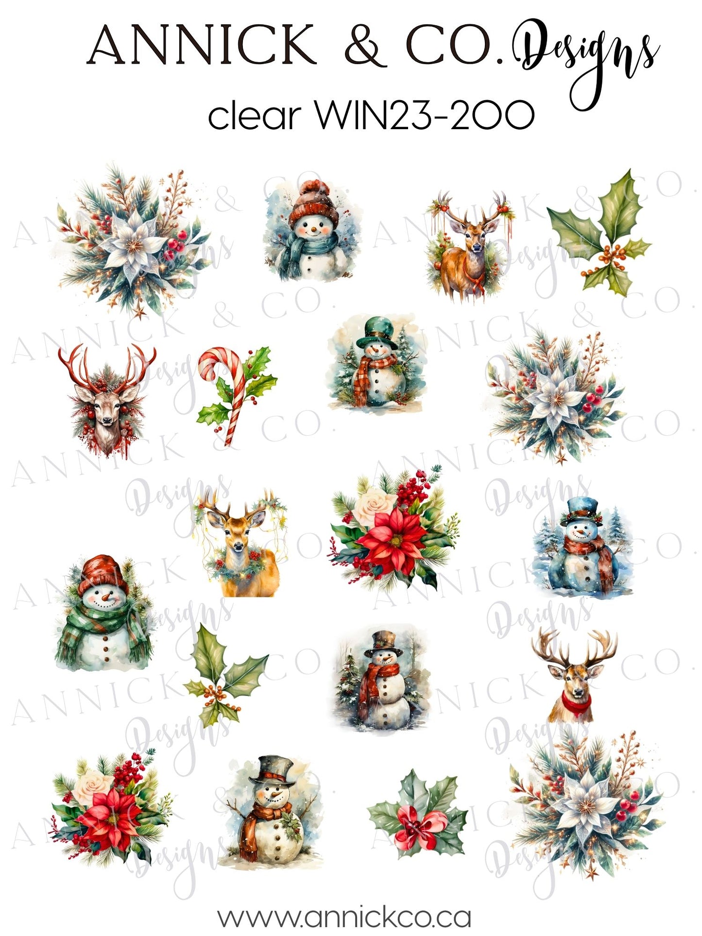 Winter waterslide nails decals 