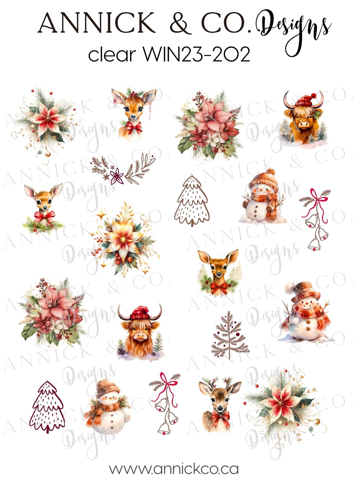 Winter waterslide nails decals 