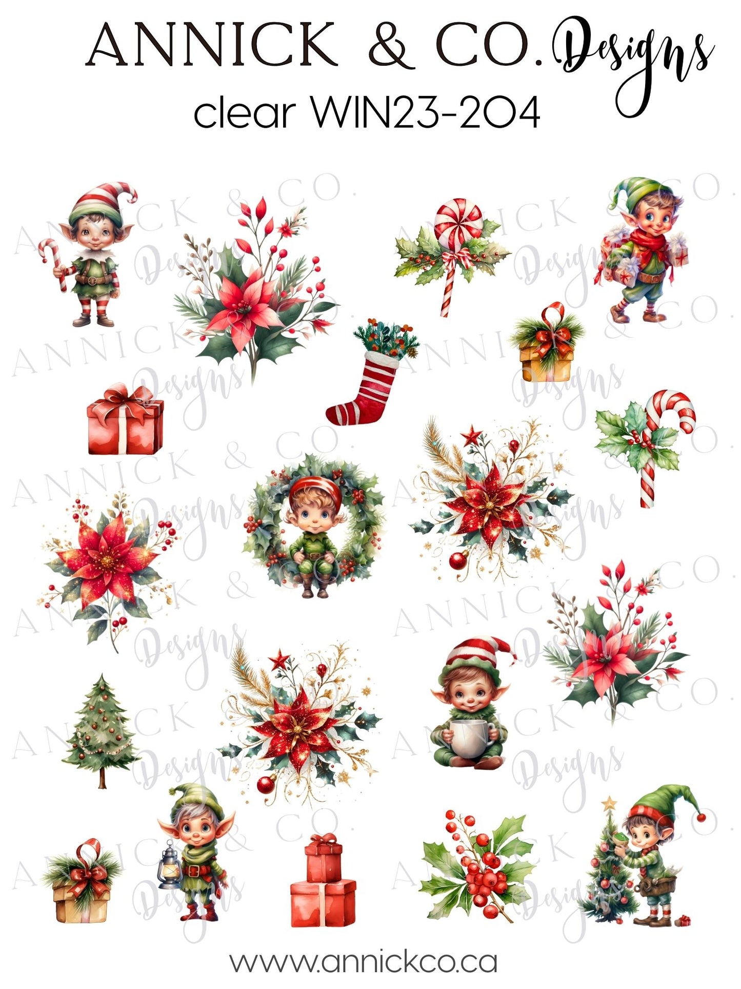 Winter waterslide nails decals 