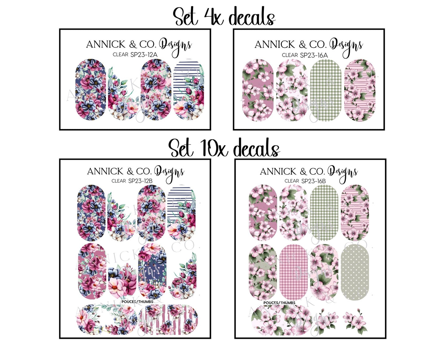 Spring nails decals www.annickco.ca