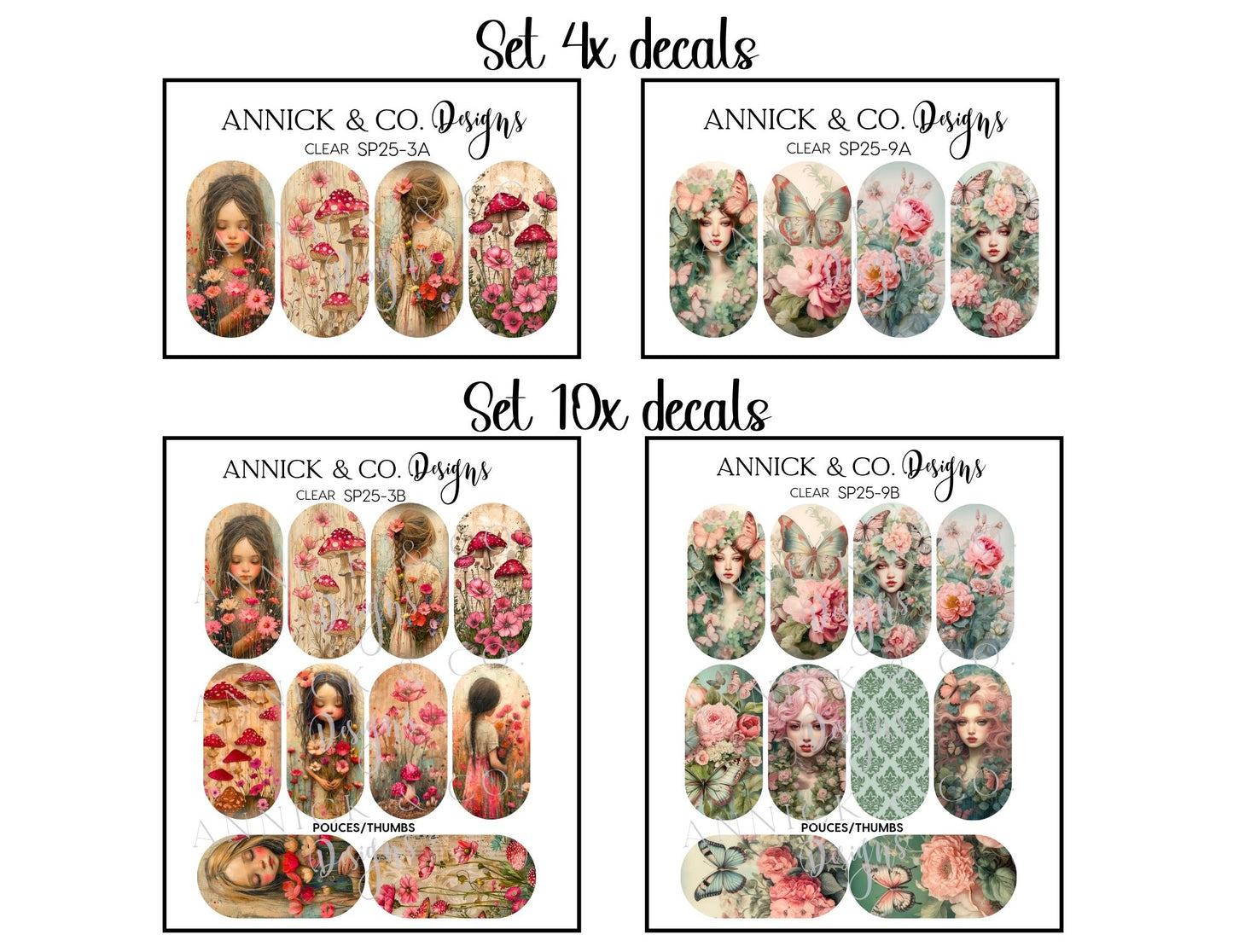 Spring nails decals www.annickco.ca