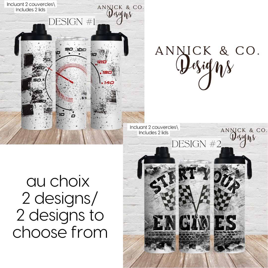 2in1 Sport bottle Racing car lover www.annickco.ca