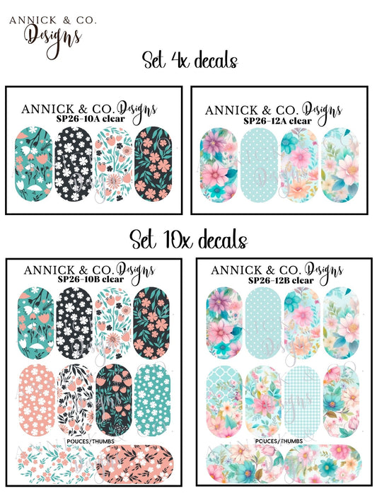 Spring Easy Nail Art Stickers, Floral Waterslide Nail Decals for DIY Manicure, Salon Quality Nails at Home