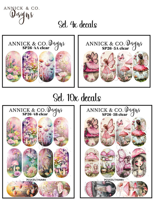 Spring Water Slide Nail Decals, Floral Nail Stickers for Gel Nails, Acrylic Nails & DIY Nail Art