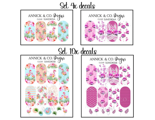 PINK FLAMINGO nails decals www.annickco.ca