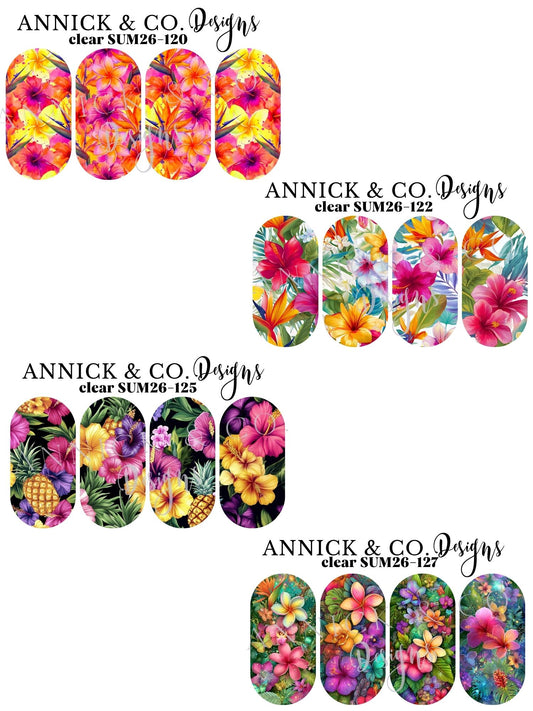 Décalques pour ongles, fleurs tropicales, faciles à appliquer, nail art DIY, autocollants ongles pour débutant (Copie) (Copie)