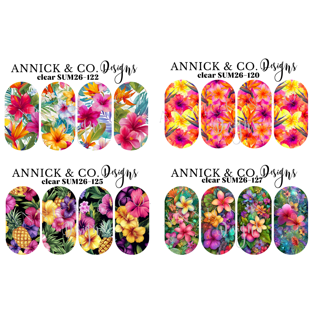 Décalques pour ongles, fleurs tropicales, faciles à appliquer, nail art DIY, autocollants ongles pour débutant (Copie) (Copie)