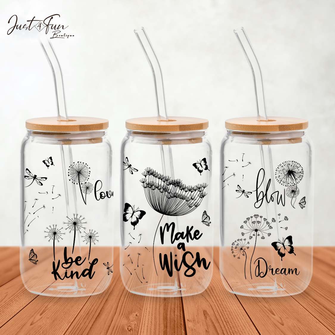 Verre/Gobelet à café glacé MAKE A WISH Dandelion iced coffee cup Annick&CoDesigns