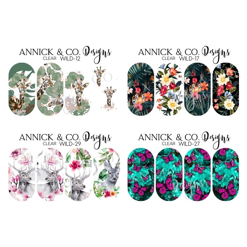 Animals with flowers nails decals www.annickco.ca