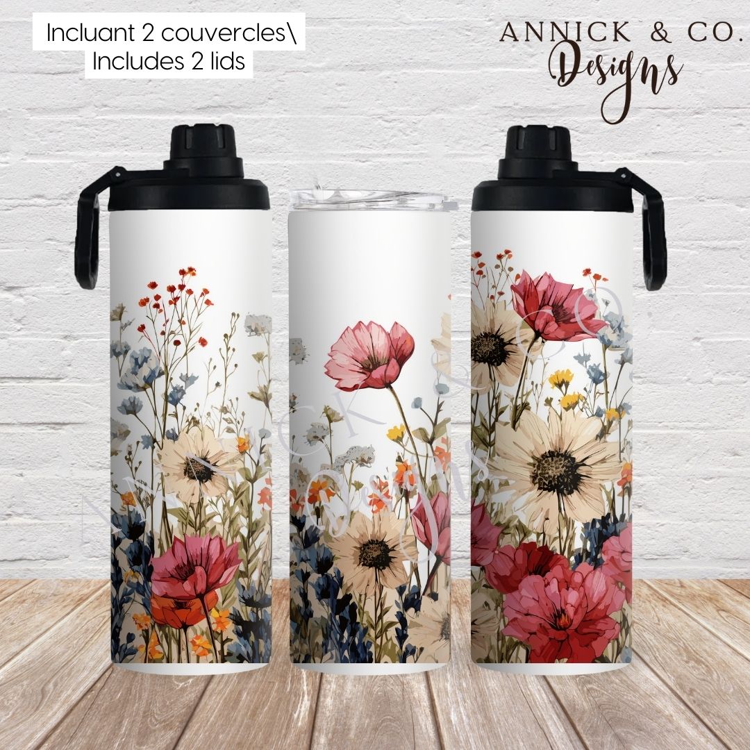 Wildflowers 2in1 sport bottle www.annickco.ca
