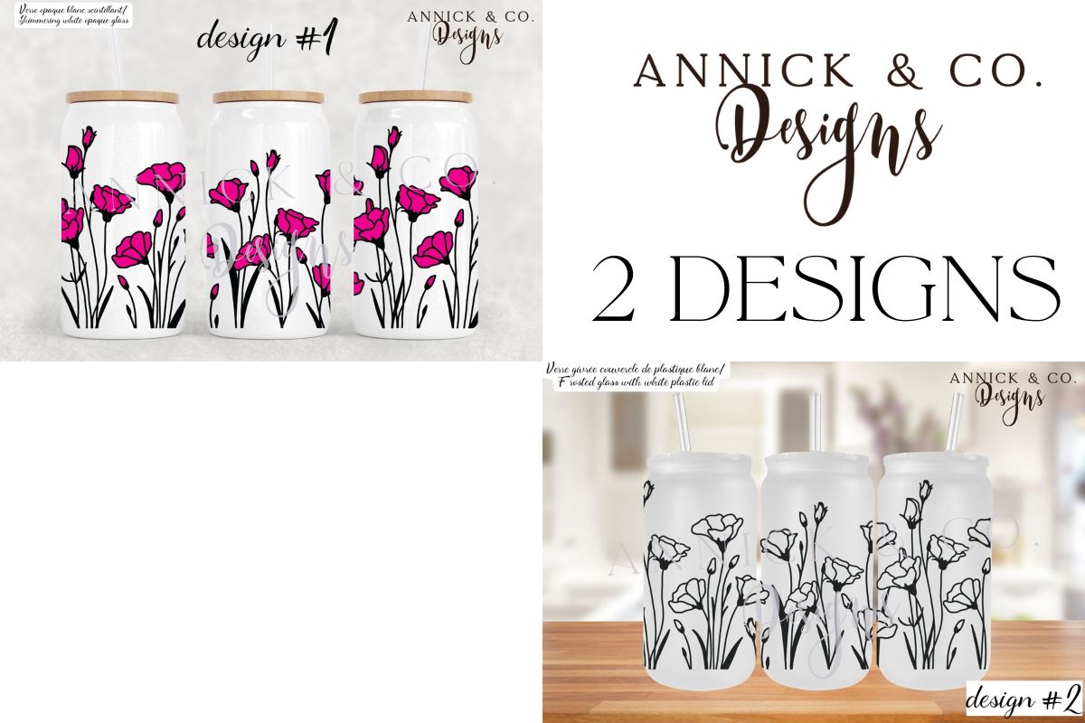 Wildflowers glass mug www.annickco.ca