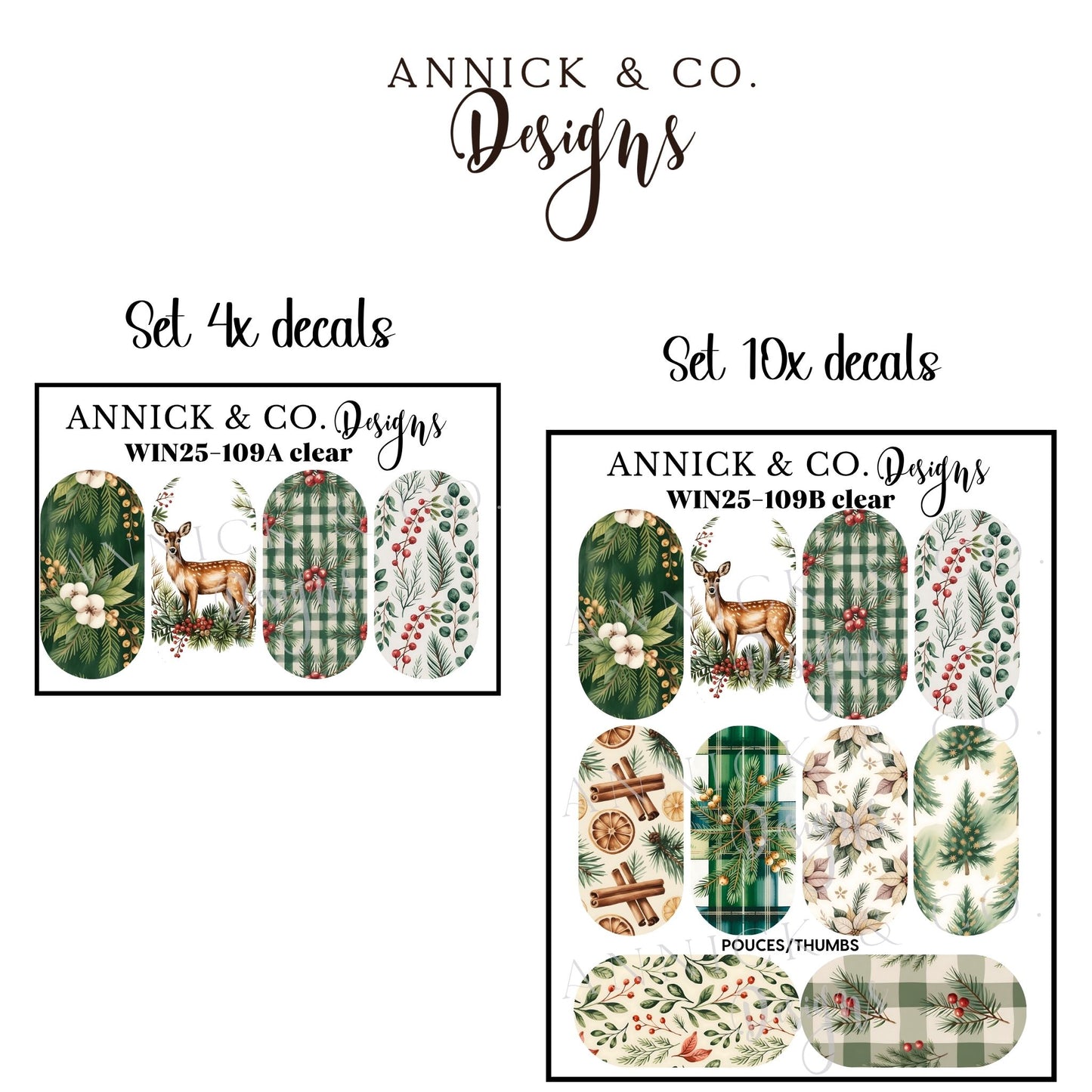 CHRISTMAS waterslide decals for nails