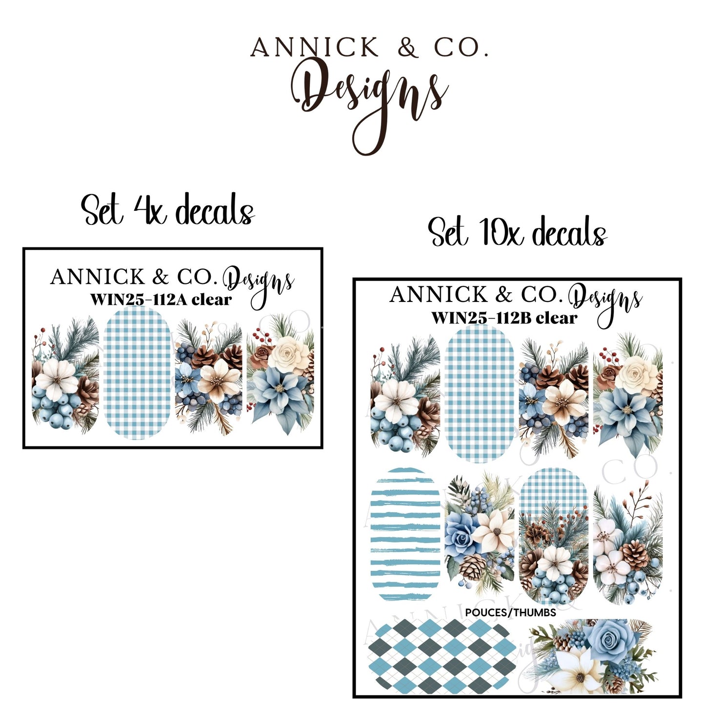 WINTER decor waterslide decals for nails