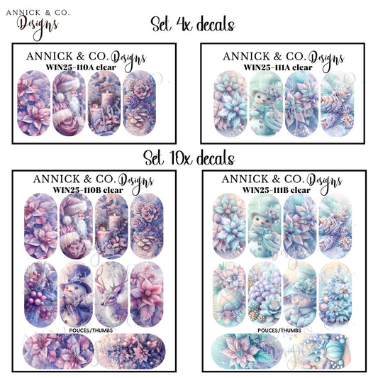 Paster winter waterslide decals for nails