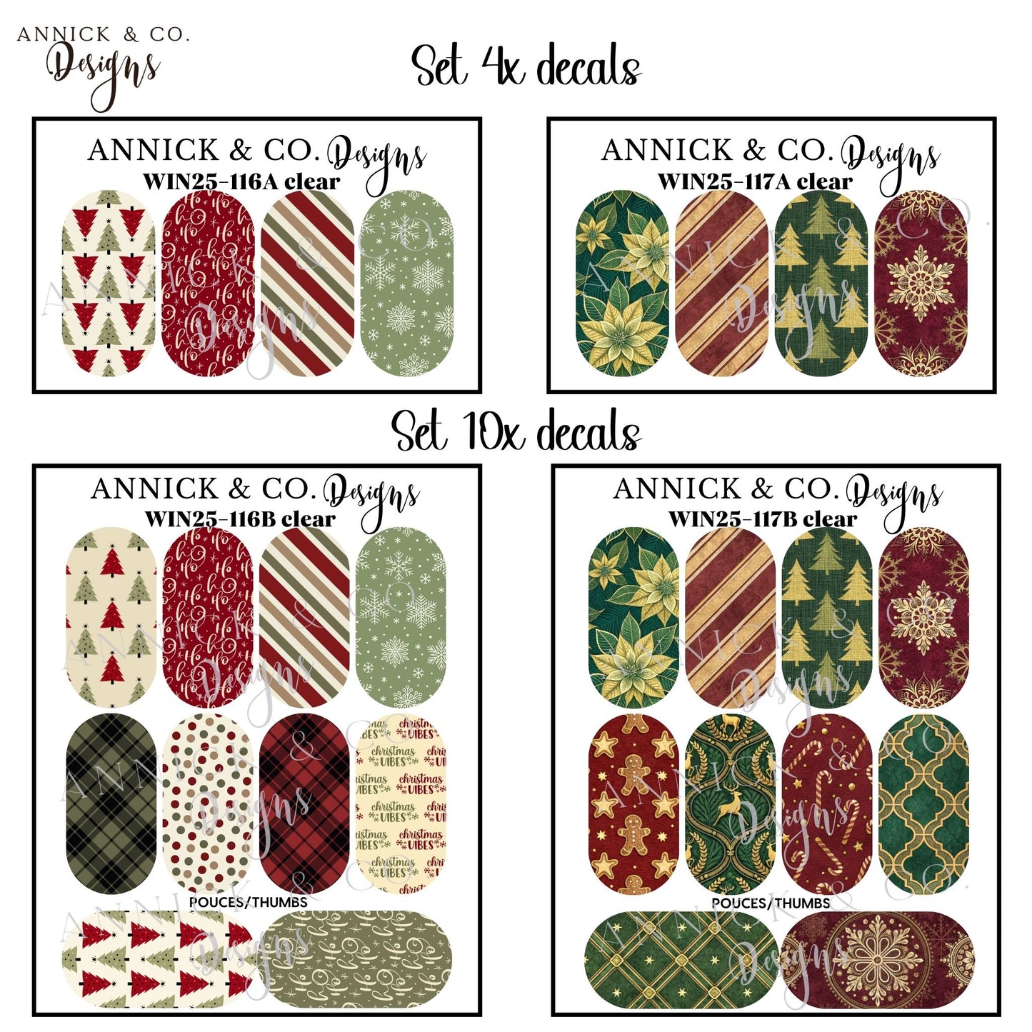 CHRISTMAS waterslide decals for nails