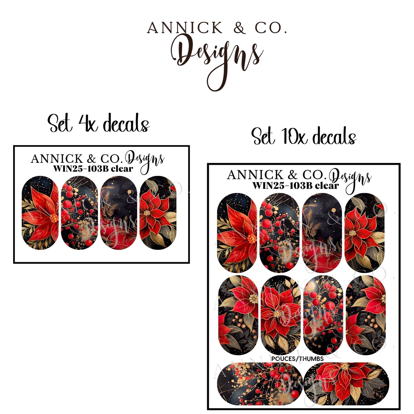 CHRISTMAS waterslide decals for nails