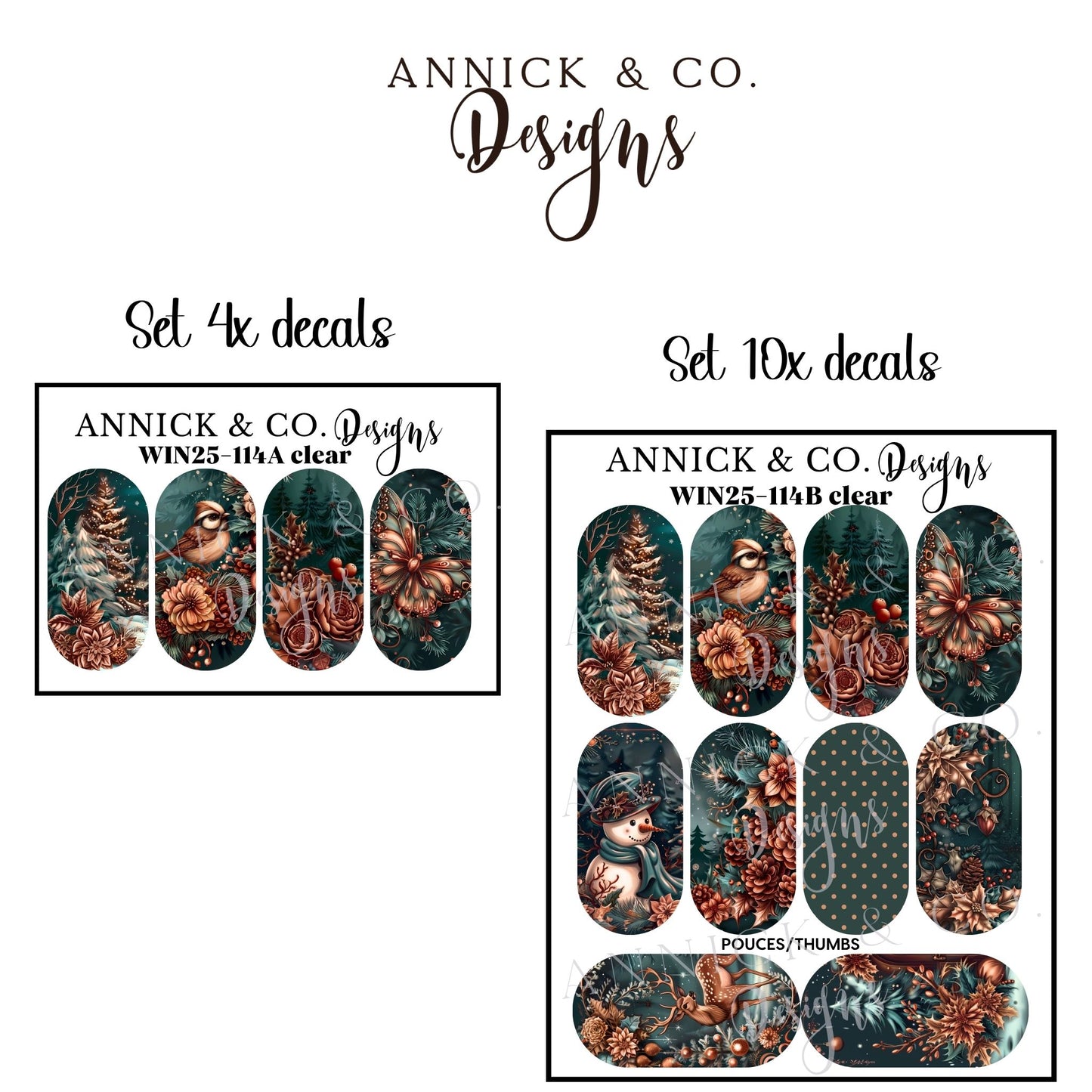 CHRISTMAS waterslide decals for nails