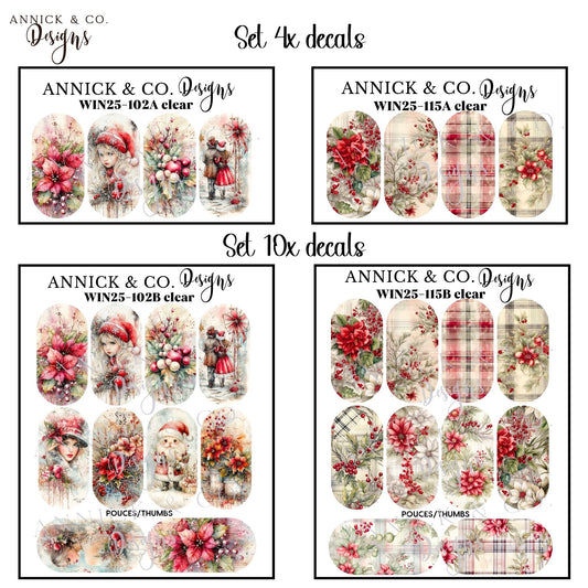 CHRISTMAS decor waterslide decals for nails