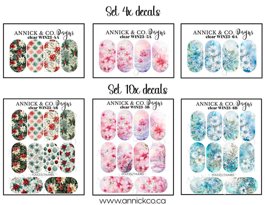 Winter Flowers and Christmas waterslide nails decals